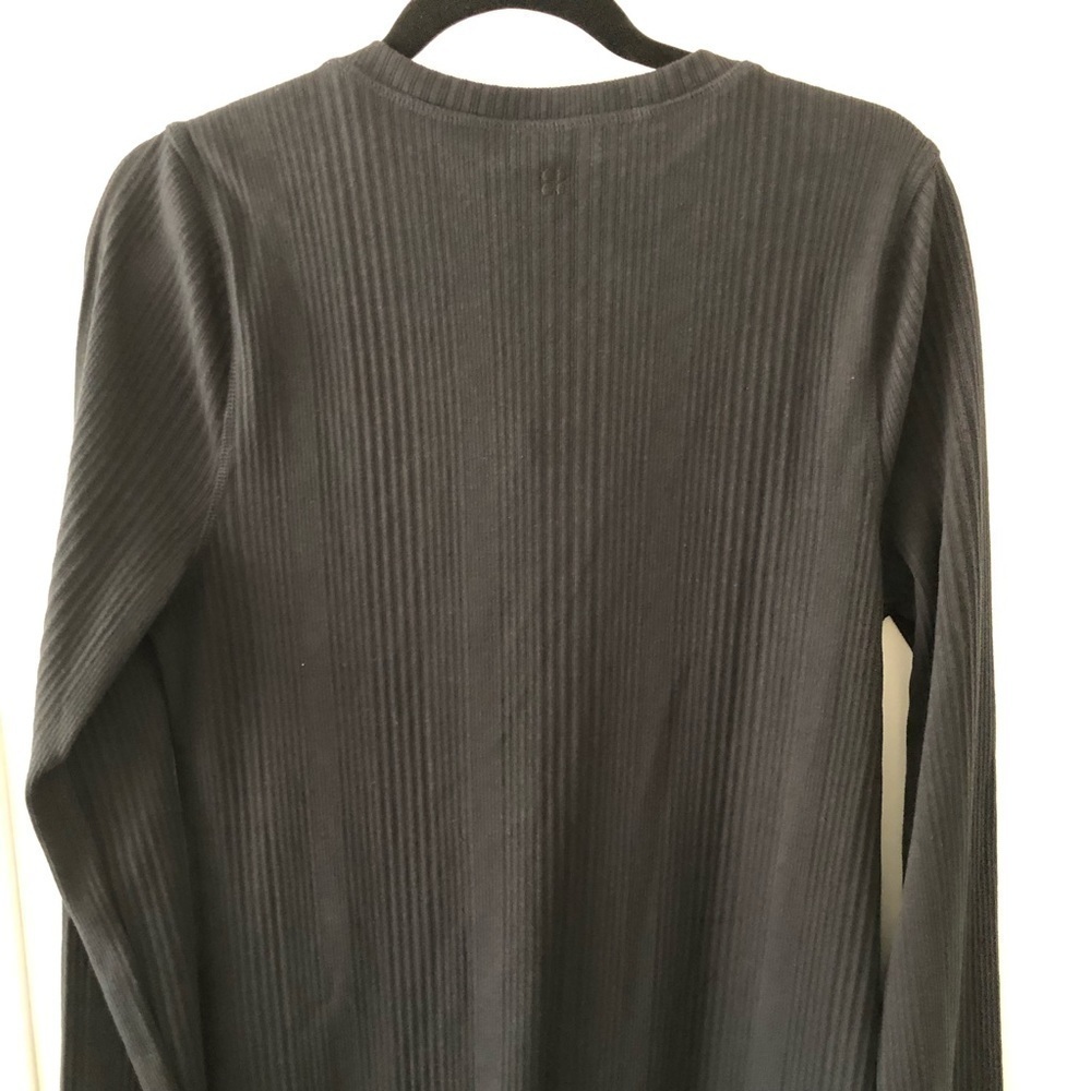 Sweaty Betty Ribbed Knit Henley Midi Black Dress 12 - Picture 12 of 12